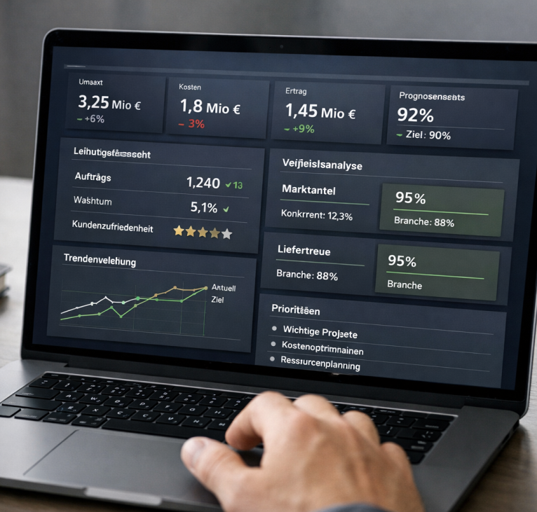 KI-gestützte Analyse von Unternehmensdaten zur Entscheidungsunterstützung. Entscheidungsunterstützung im Unternehmen