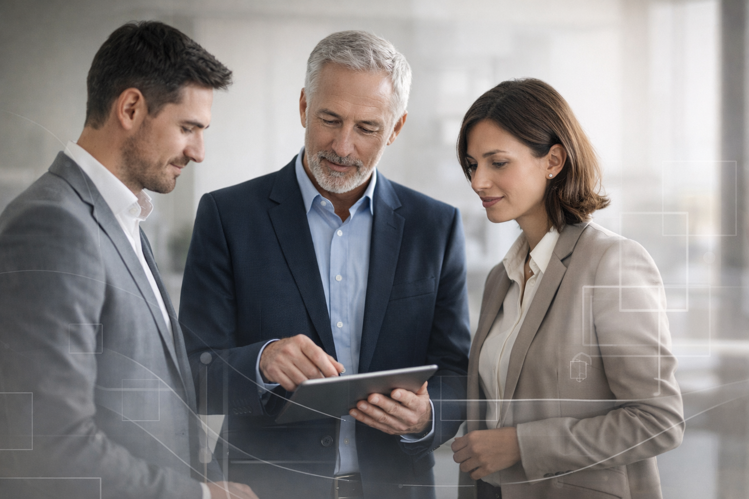 KI-Strategie Meeting im Unternehmen zur Planung der KI-Einführung. KI-Strategie für Unternehmen